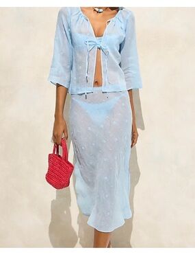 J. Crew Light Blue Eyelet Top (skirt NOT included)
